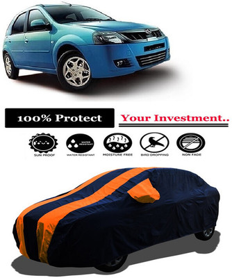 Amexride Car Cover For Mahindra E Verito D4 Electric (With Mirror Pockets)(Orange)