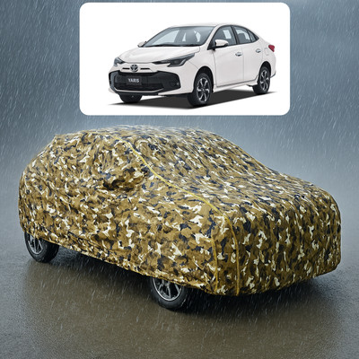 GOSHIV-car and bike accessories Car Cover For Toyota Yaris (With Mirror Pockets)(Multicolor)