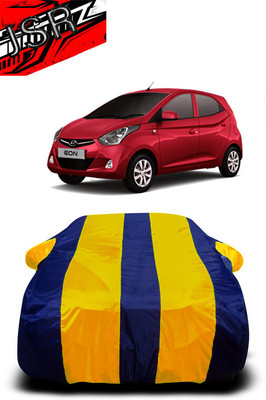 J S R Car Cover For Hyundai EON 1.0 Kappa Magna Plus Optional (With Mirror Pockets)(Yellow, Blue)