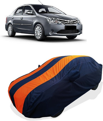 Coxtor Car Cover For Toyota Etios G (With Mirror Pockets)(Orange)
