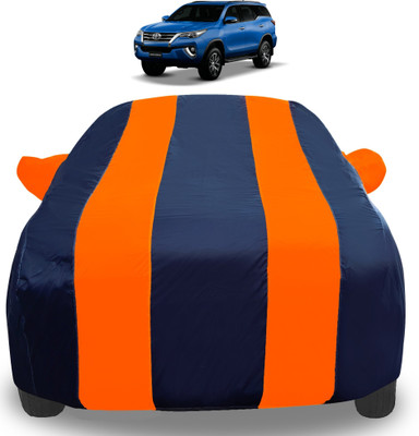 Auto Hub Car Cover For Toyota New Fortuner (With Mirror Pockets)(Orange)