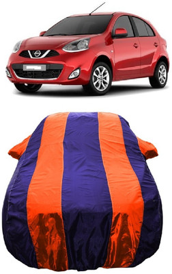 Wegather Car Cover For Nissan Micra XL Optional (With Mirror Pockets)(Orange, Blue)