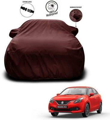 ANTHUB Car Cover For Maruti Suzuki Baleno (With Mirror Pockets)(Maroon)