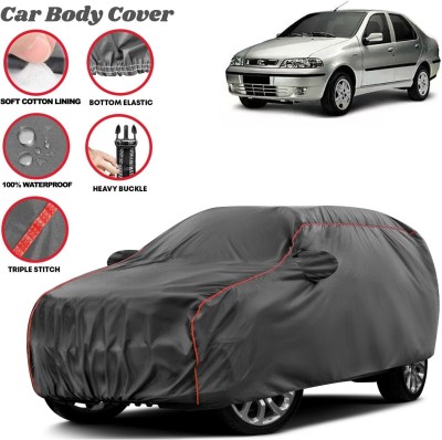 Grizzly Car Cover For Fiat Siena, Siena 1.2 EL, Siena 1.6 EL, Siena 1.6 ELX, Siena DLX, Siena Weekender, Sienna (With Mirror Pockets)(Grey, Red, For 2011, 2012, 2013, 2014, 2015, 2016, 2017, 2018, 2019, 2020, 2021, 2022, 2023, 2024 Models)