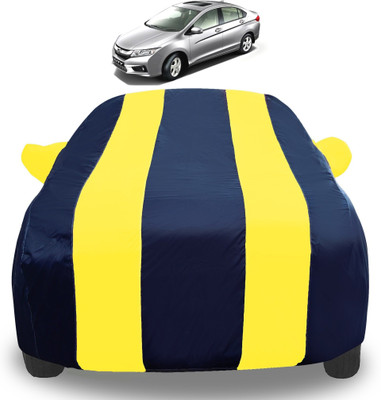 Auto Hub Car Cover For Honda City i-Dtec (With Mirror Pockets)(Yellow)