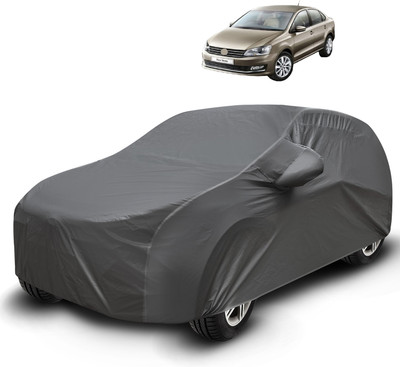 MOCKHE Car Cover For Volkswagen Vento (With Mirror Pockets)(Grey)