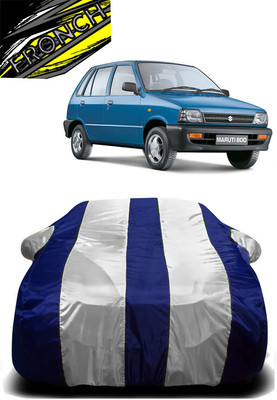 FRONCH Car Cover For Maruti Suzuki 800 AC BSIII (With Mirror Pockets)(White, Blue)