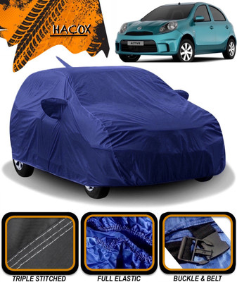 HACOX Car Cover For Nissan Micra Active (With Mirror Pockets)(Blue)