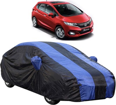 KushRoad Car Cover For Honda Jazz (With Mirror Pockets)(Blue, Black)