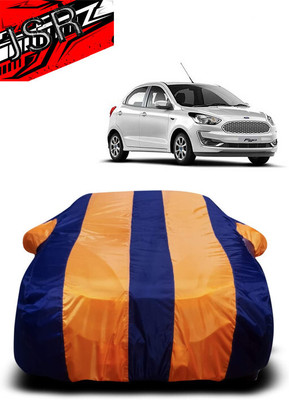 J S R Car Cover For Ford Figo 1.5D Titanium Plus MT (With Mirror Pockets)(Orange, Blue)