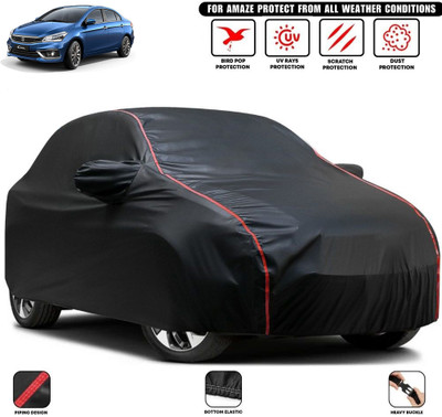 THE REAL ARV Car Cover For Maruti Suzuki Ciaz, Ciaz Alpha AMT Petrol, Ciaz Alpha Petrol, Ciaz AT VXi Plus, Ciaz AT ZXi, Ciaz AT ZXi Plus, Ciaz Delta AMT Petrol (With Mirror Pockets)(Black)