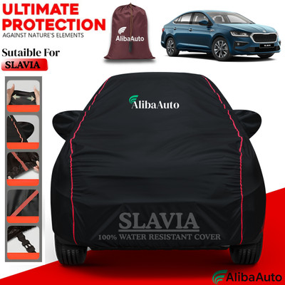 AlibaAuto Car Cover For Skoda Slavia (With Mirror Pockets)(Black, Red, For 2019, 2020, 2021, 2022, 2023, 2024 Models)