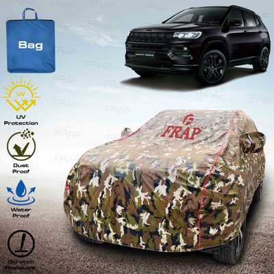 Frap Car Cover For Jeep Compass (With Mirror Pockets)(Multicolor, Red)