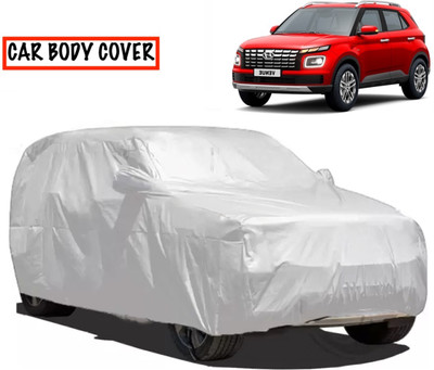 AXLOZ Car Cover For Hyundai Venue (With Mirror Pockets)(Silver)