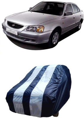 SRI GORAKHNATH TRADERS Car Cover For Hyundai Accent GLX (Without Mirror Pockets)(White, Blue)