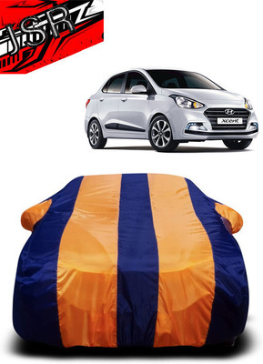 J S R Car Cover For Hyundai Xcent (With Mirror Pockets)(Orange, Blue)