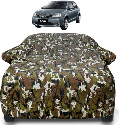 Auto Hub Car Cover For Toyota Etios Liva (With Mirror Pockets)(Brown)