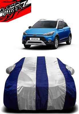 J S R Car Cover For Hyundai i20 Active 1.4 S (With Mirror Pockets)(White, Blue)