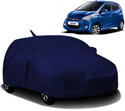 AXLOZ Car Cover For Hyundai Eon (With Mirror Pockets)(Blue)