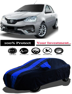 Amexride Car Cover For Toyota Platinum Etios 1.4 VXD (With Mirror Pockets)(Multicolor)