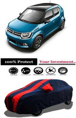Amexride Car Cover For Maruti Suzuki Ignis 1.2 Alpha Petrol (With Mirror Pockets)(Red)