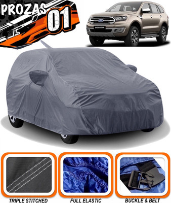 prozas Car Cover For Ford Endeavour (With Mirror Pockets)(Grey)