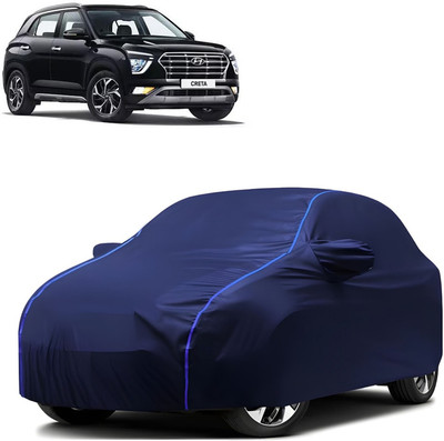 WSK Car Cover For Hyundai Creta (With Mirror Pockets)(Blue)
