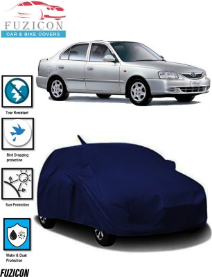 FUZICON Car Cover For Hyundai Accent (With Mirror Pockets)(Blue)