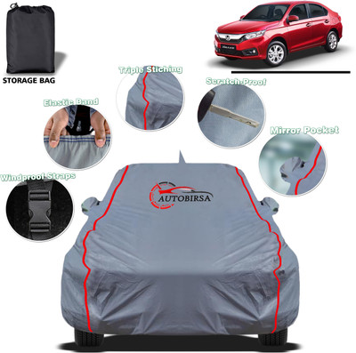 AUTOBIRSA Car Cover For Honda Amaze (With Mirror Pockets)(Grey, For 2018, 2019, 2020, 2021, 2022, 2023, 2024 Models)