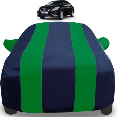 Auto Hub Car Cover For Nissan Sunny (With Mirror Pockets)(Green)