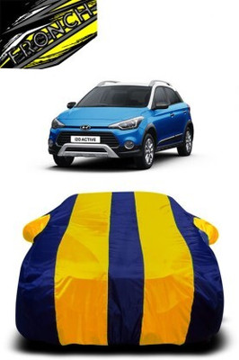 FRONCH Car Cover For Hyundai i20 Active (With Mirror Pockets)(Yellow, Blue)