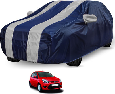 Auto Hub Car Cover For Ford Figo (With Mirror Pockets)(Blue, Silver)