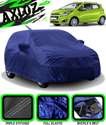 AXLOZ Car Cover For Chevrolet Beat (With Mirror Pockets)(Blue)