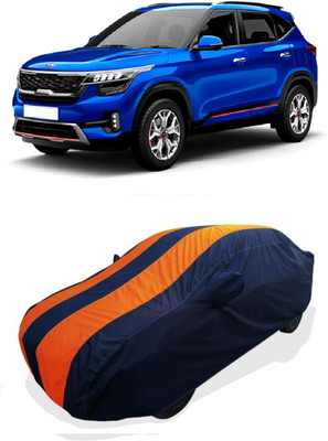 Coxtor Car Cover For Kia Seltos GTK Petrol (With Mirror Pockets)(Orange)