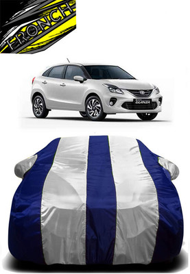 FRONCH Car Cover For Toyota Glanza G Hybrid (With Mirror Pockets)(White, Blue)