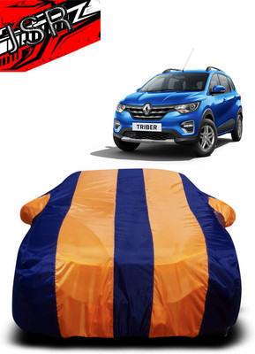 J S R Car Cover For Renault Triber RXZ (With Mirror Pockets)(Orange, Blue)