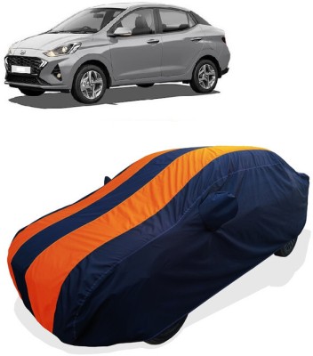 Coxtor Car Cover For Hyundai Aura SX Option Petrol (With Mirror Pockets)(Orange)