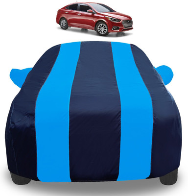 Amanzo Car Cover For Hyundai Fluidic Verna (With Mirror Pockets)(Blue)