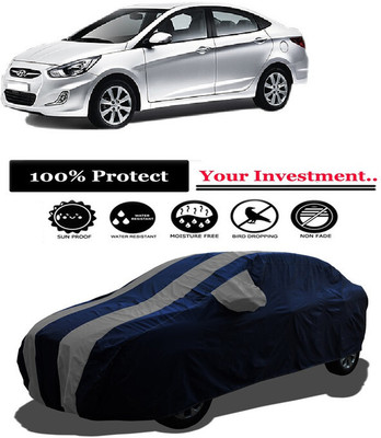 Amexride Car Cover For Hyundai Verna VTVT 1.6 SX (With Mirror Pockets)(Grey)