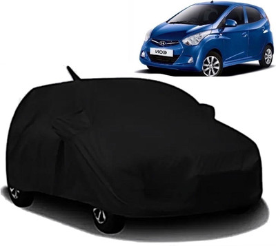Swarish Car Cover For Hyundai Eon (With Mirror Pockets)(Black)