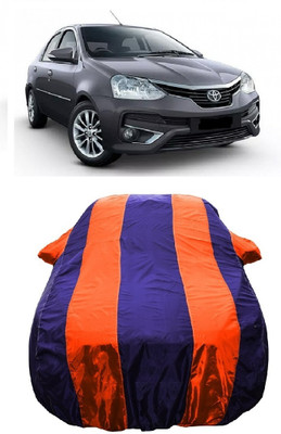 Wegather Car Cover For Toyota Platinum Etios 1.5 V (With Mirror Pockets)(Orange)