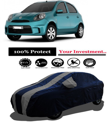 Amexride Car Cover For Nissan Micra Active XL Petrol (With Mirror Pockets)(Grey)