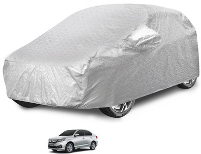 MOCKHE Car Cover For Honda Amaze (With Mirror Pockets)(Silver)