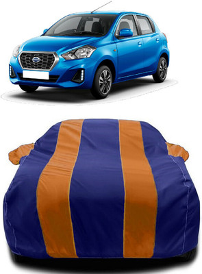Autoprime Car Cover For Datsun GO 1.2 (With Mirror Pockets)(Orange, Blue)