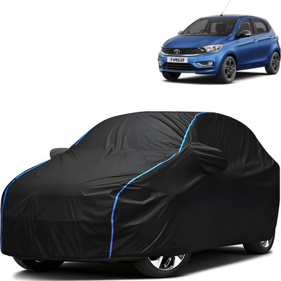Auto Drift Car Cover For Tata Tiago 1.05 Revotorq XM (With Mirror Pockets)(Black, Blue)