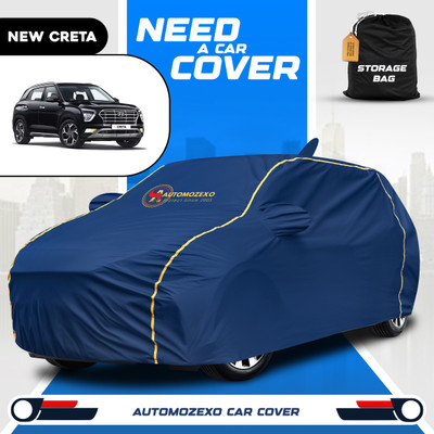 AUTOMOZEXO Car Cover For Hyundai Creta (With Mirror Pockets)(Blue)