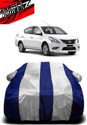 J S R Car Cover For Toyota Almera S (With Mirror Pockets)(White, Blue)