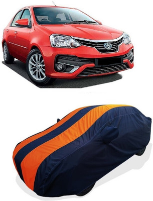 Coxtor Car Cover For Toyota Platinum Etios (With Mirror Pockets)(Orange)