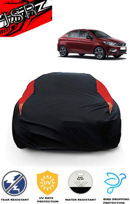 J S R Car Cover For Tata Tigor (With Mirror Pockets)(Red, Black)