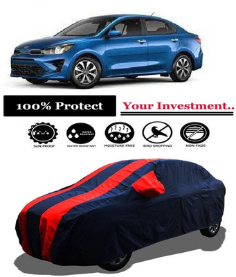 Amexride Car Cover For Kia Rio LX (With Mirror Pockets)(Red)